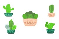 Aesthetic potted cactus tree. 46899992 Vector Art at Vecteezy